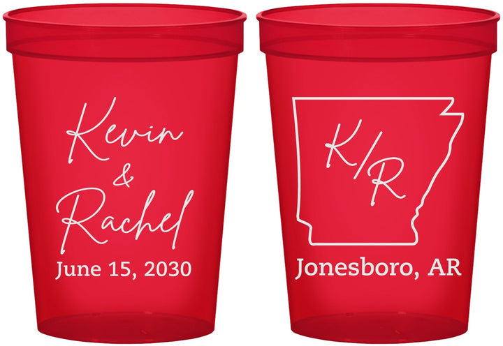Custom Wedding 16 oz Translucent Cups - Arkansas | 103