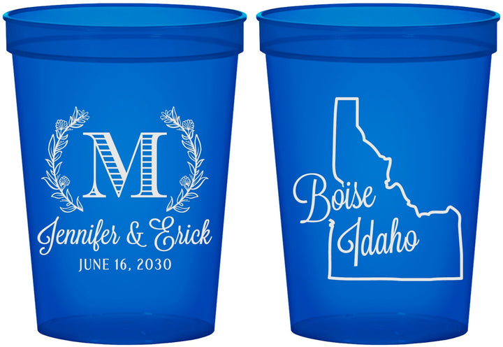 Custom Wedding 16 oz Translucent Cups - Idaho | 111