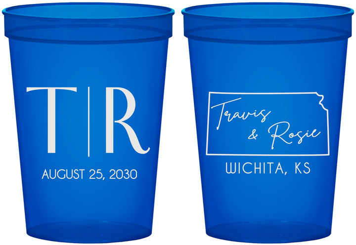 Custom Wedding 16 oz Translucent Cups - Kansas | 115