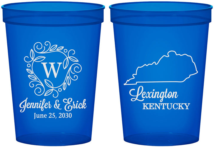 Custom Wedding 16 oz Translucent Cups - Kentucky | 116