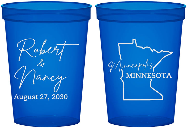 Custom Wedding 16 oz Translucent Cups - Minnesota | 122