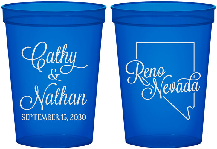 Custom Wedding 16 oz Translucent Cups - Nevada | 127