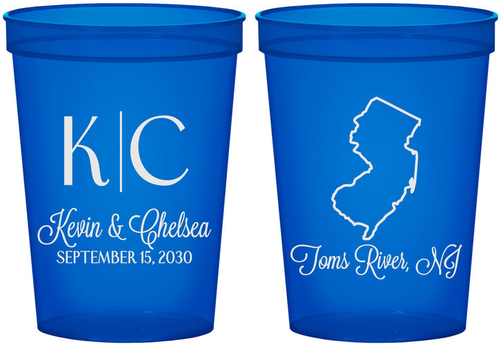 Custom Wedding 16 oz Translucent Cups - New Jersey | 129