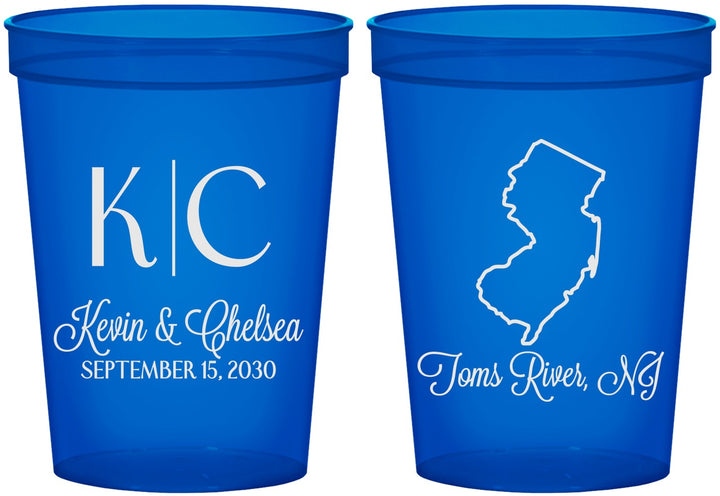 Custom Wedding 16 oz Translucent Cups - New Jersey | 129