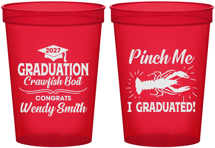 Custom Graduation 16 oz Translucent Cups - Class Of 2027 Crawfish Boil | 130001