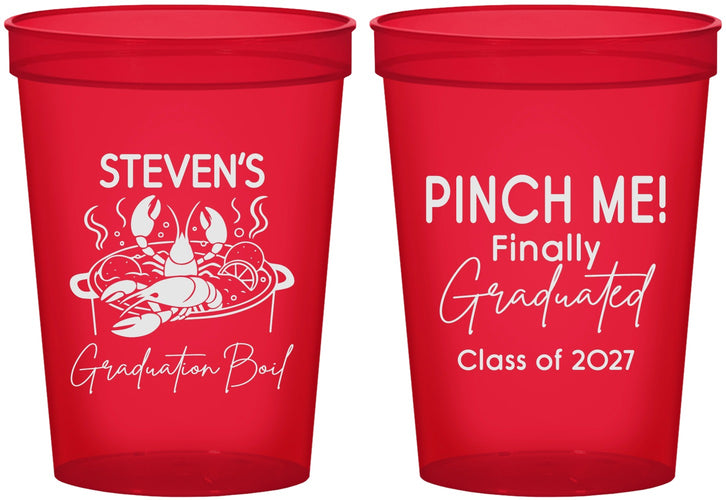 Custom Graduation 16 oz Translucent Cups - Class Of 2027 Crawfish Boil | 130004