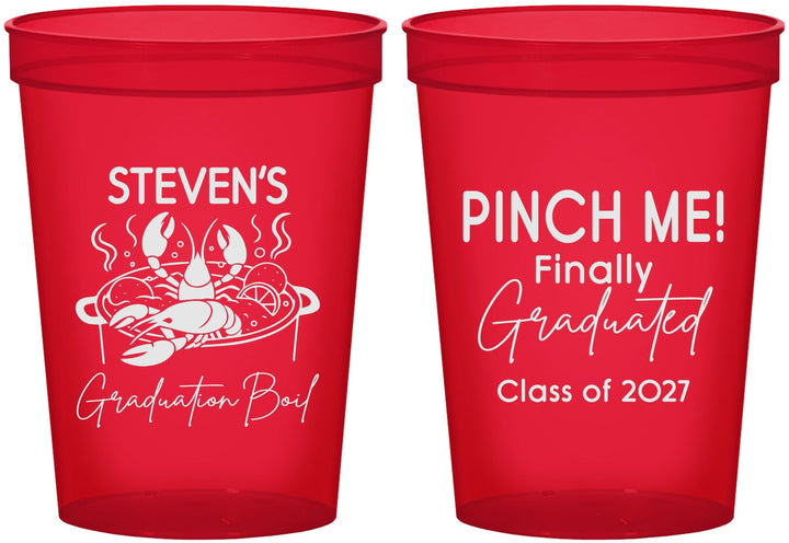 Custom Graduation 16 oz Translucent Cups - Class Of 2027 Crawfish Boil | 130004
