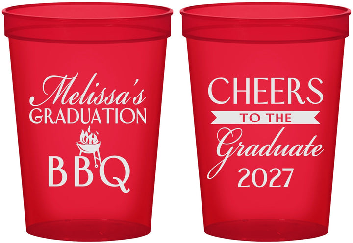 Custom Graduation 16 oz Translucent Cups - Class Of 2027 Bbq | 130006