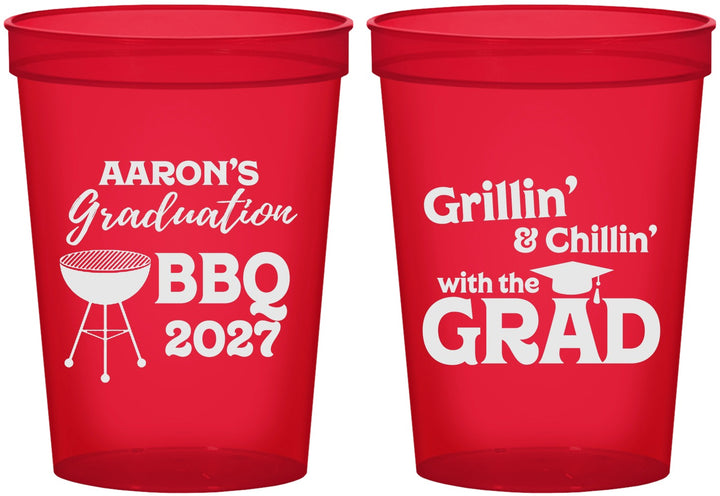 Custom Graduation 16 oz Translucent Cups - Class Of 2027 Bbq | 130007