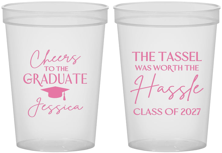 Custom Graduation 16 oz Translucent Cups - Class Of 2027 Tassel Hassel | 130010