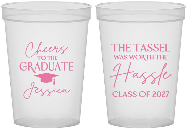 Custom Graduation 16 oz Translucent Cups - Class Of 2027 Tassel Hassel | 130010