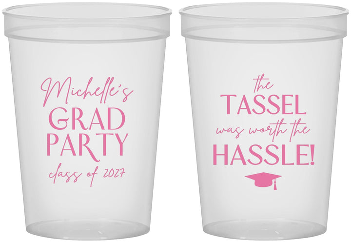Custom Graduation 16 oz Translucent Cups - Class Of 2027 Tassel Hassel | 130011