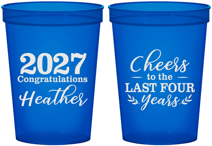 Custom Graduation 16 oz Translucent Cups - Class Of 2027 Last Four Years | 130023