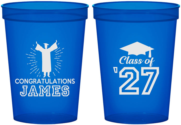 Custom Graduation 16 oz Translucent Cups - Class Of 2027 Congratulations | 130024