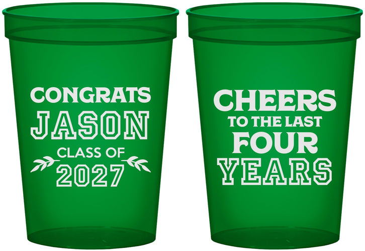 Custom Graduation 16 oz Translucent Cups - Class Of 2027 Last Four Years | 130036
