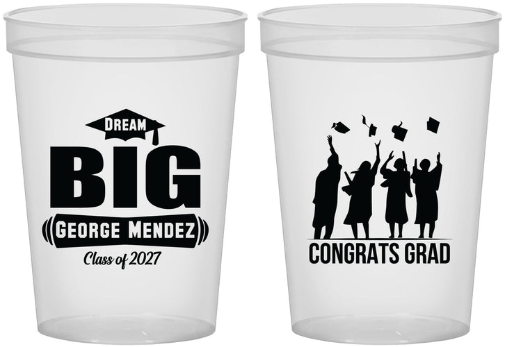 Custom Graduation 16 oz Translucent Cups - Class Of 2027 Dream Big | 130039