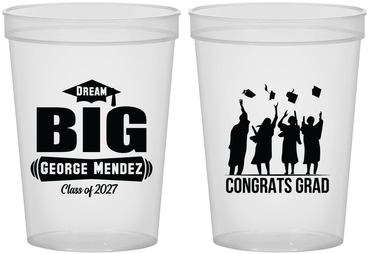 Custom Graduation 16 oz Translucent Cups - Class Of 2027 Dream Big | 130039