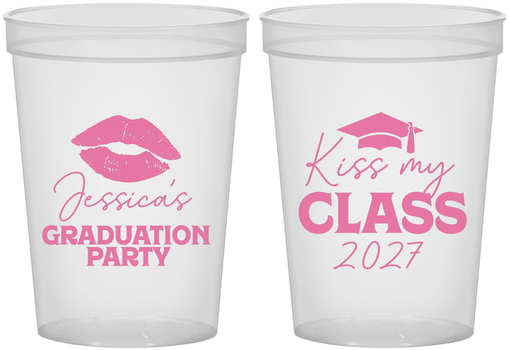 Custom Graduation 16 oz Translucent Cups - Class Of 2027 Kiss My Class | 130041