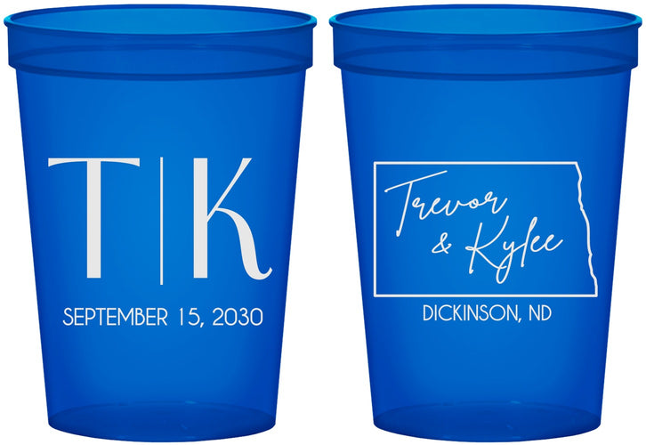 Custom Wedding 16 oz Translucent Cups - North Dakota | 133