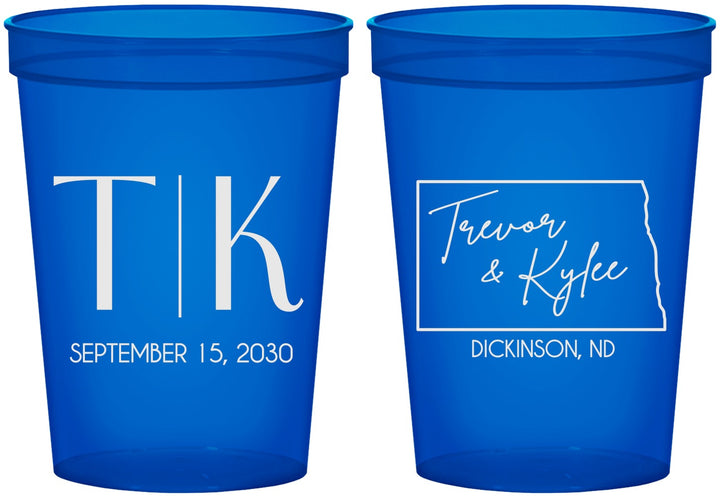 Custom Wedding 16 oz Translucent Cups - North Dakota | 133