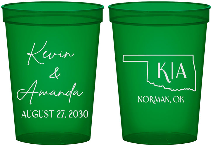 Custom Wedding 16 oz Translucent Cups - Oklahoma | 135