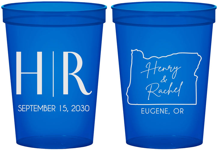 Custom Wedding 16 oz Translucent Cups - Oregon | 136