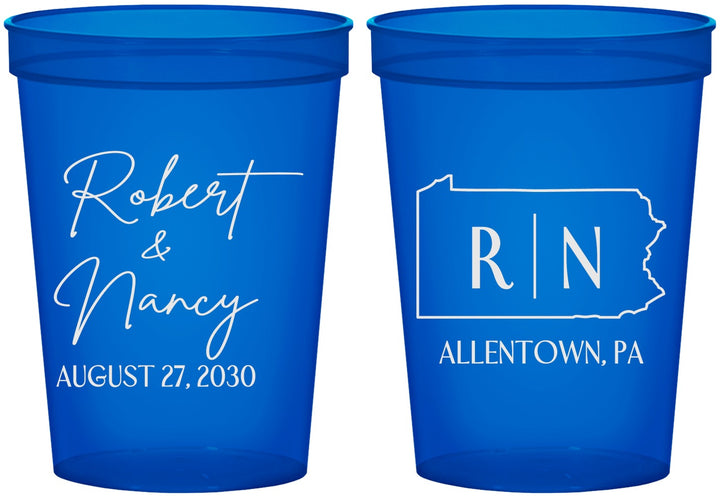 Custom Wedding 16 oz Translucent Cups - Pennsylvania | 137