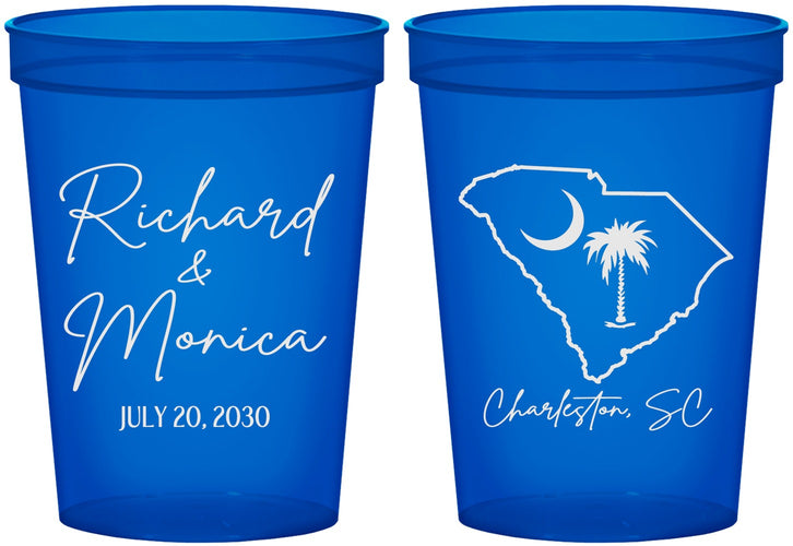Custom Wedding 16 oz Translucent Cups - South Carolina | 139