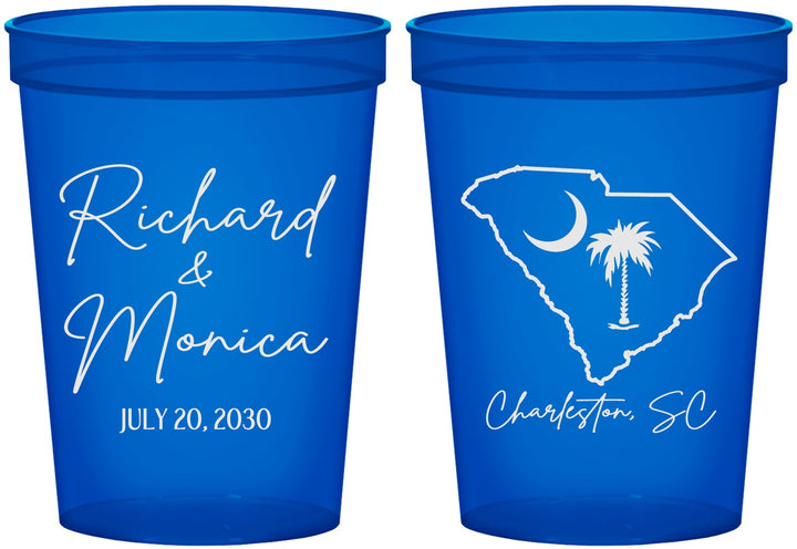Custom Wedding 16 oz Translucent Cups - South Carolina | 139
