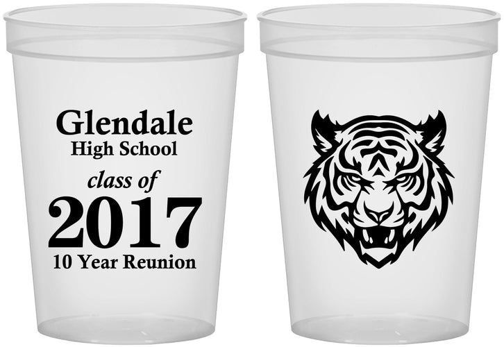 Custom Class Reunion 16 oz Translucent Cups - Class Of 2017 10 Year | 140000