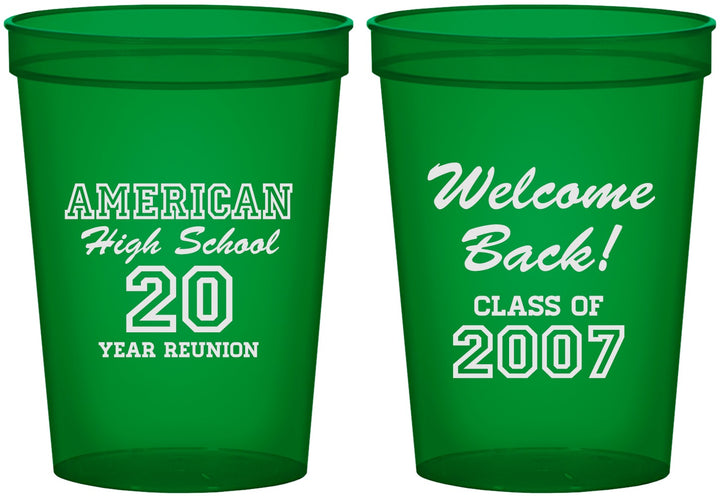 Custom Class Reunion 16 oz Translucent Cups - Class Of 2007 20 Year | 140001