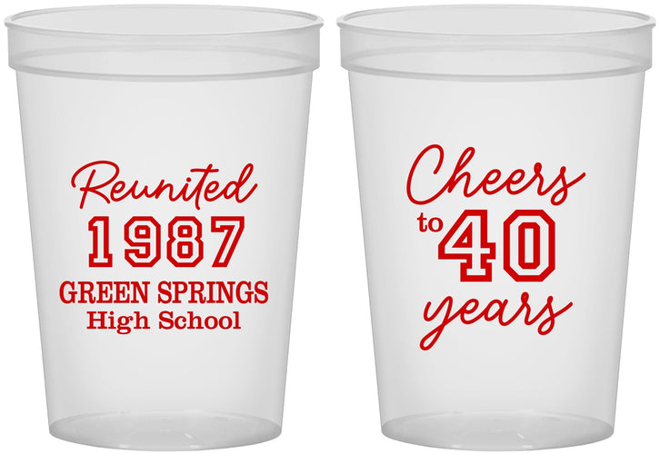 Custom Class Reunion 16 oz Translucent Cups - Class Of 1987 40 Year | 140003