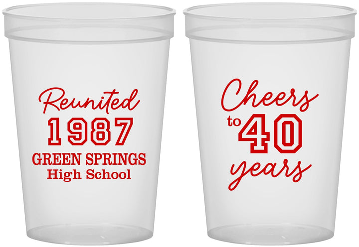 Custom Class Reunion 16 oz Translucent Cups - Class Of 1987 40 Year | 140003