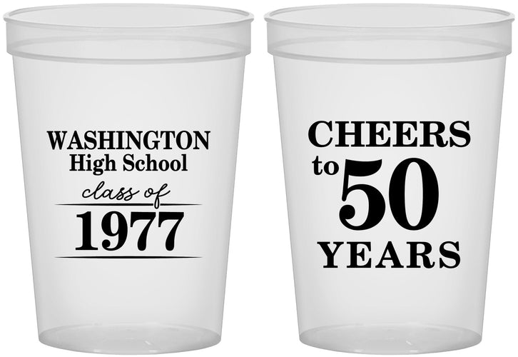 Custom Class Reunion 16 oz Translucent Cups - Class Of 1977 50 Year | 140004