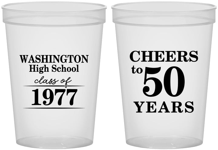 Custom Class Reunion 16 oz Translucent Cups - Class Of 1977 50 Year | 140004