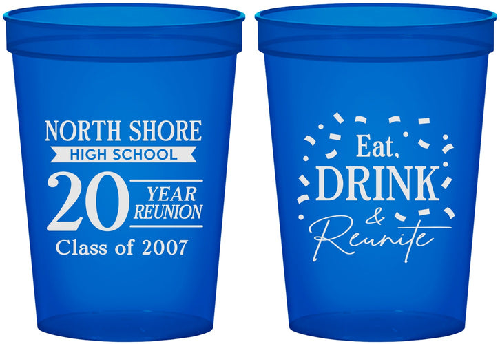 Custom Class Reunion 16 oz Translucent Cups - Class Of 2007 20 Year | 140006