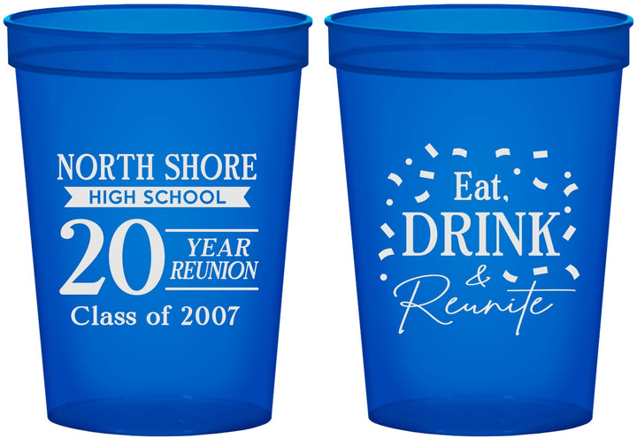 Custom Class Reunion 16 oz Translucent Cups - Class Of 2007 20 Year | 140006