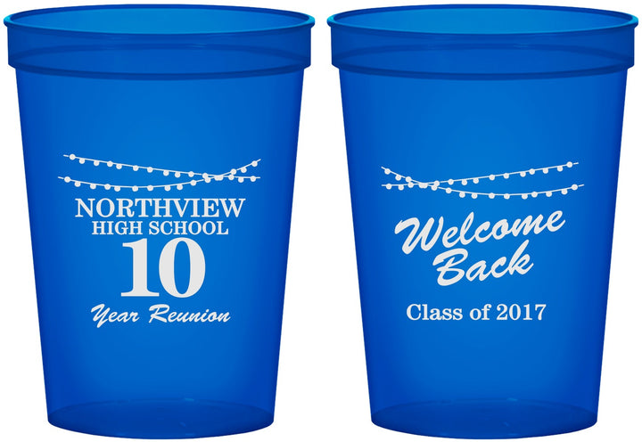 Custom Class Reunion 16 oz Translucent Cups - Class Of 2017 10 Year | 140010