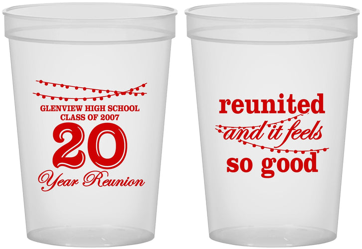 Custom Class Reunion 16 oz Translucent Cups - Class Of 2007 20 Year | 140011