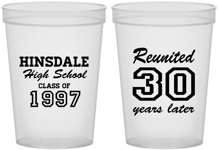 Custom Class Reunion 16 oz Translucent Cups - Class Of 1997 30 Year | 140012
