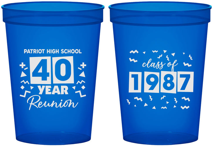 Custom Class Reunion 16 oz Translucent Cups - Class Of 1987 40 Year | 140018