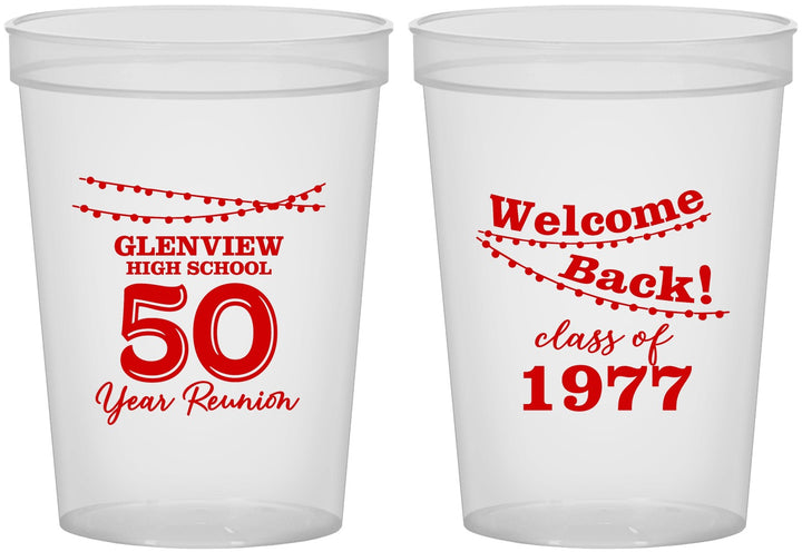Custom Class Reunion 16 oz Translucent Cups - Class Of 1977 50 Year | 140019