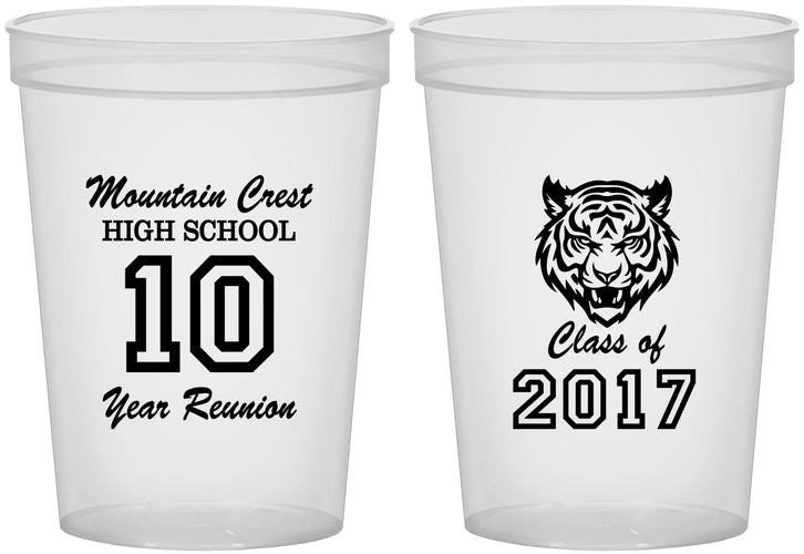 Custom Class Reunion 16 oz Translucent Cups - Class Of 2017 10 Year | 140020