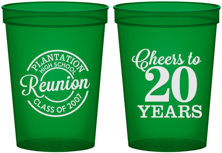 Custom Class Reunion 16 oz Translucent Cups - Class Of 2007 20 Year | 140021
