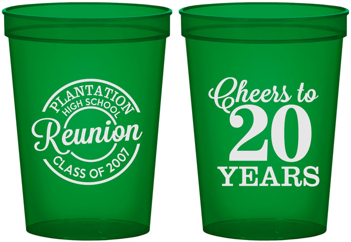 Custom Class Reunion 16 oz Translucent Cups - Class Of 2007 20 Year | 140021