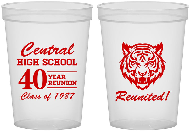 Custom Class Reunion 16 oz Translucent Cups - Class Of 1987 40 Year | 140023