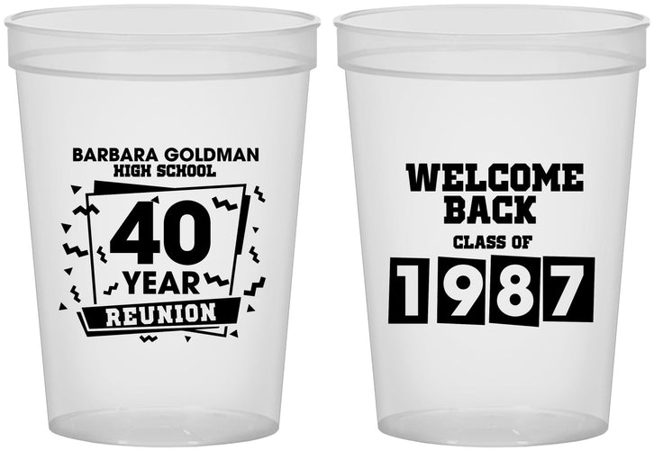 Custom Class Reunion 16 oz Translucent Cups - Class Of 1987 40 Year | 140028