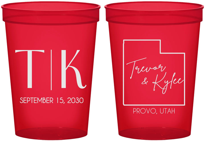 Custom Wedding 16 oz Translucent Cups - Utah | 143