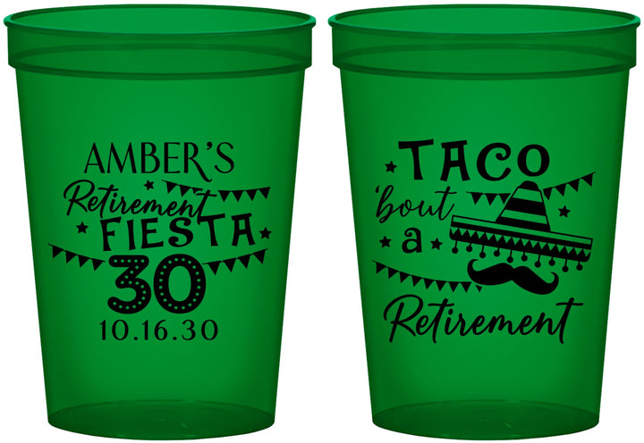 Custom Retirement 16 oz Translucent Cups - Taco Bout A Retirement | 150003