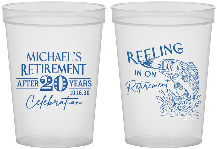 Custom Retirement 16 oz Translucent Cups - Fishing Reeling In | 150007